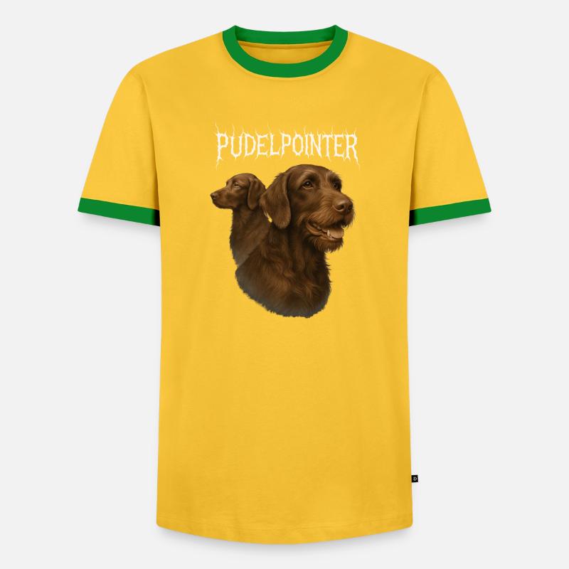 Poodle Pointer - Men's Ringer Shirt - yellow/green