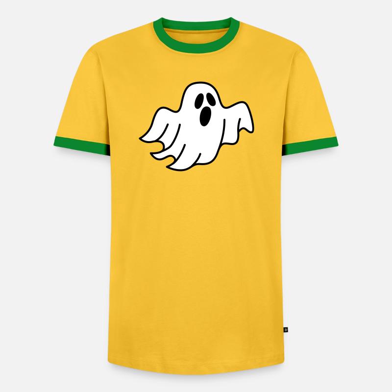 Geist oder Gespenst - Männer Kontrast-T-Shirt - Gelb/Grün