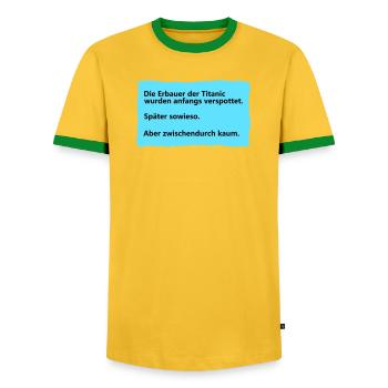Titanesque - T-shirt contrasté Homme - jaune/vert  - Devant - AI Model Female 172 light (172cm) & AI Model Male 178 dark (178cm)
