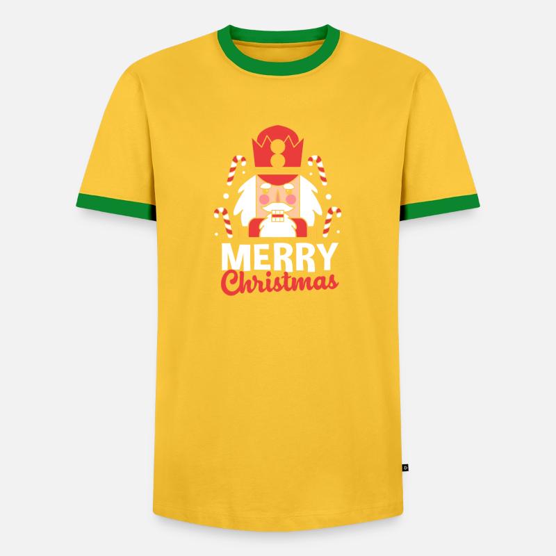Christmas Nutcracker - Men's Ringer Shirt - yellow/green 
