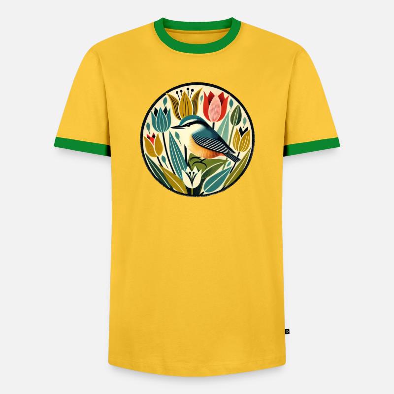 Nuthatch - Men's Ringer Shirt - yellow/green 