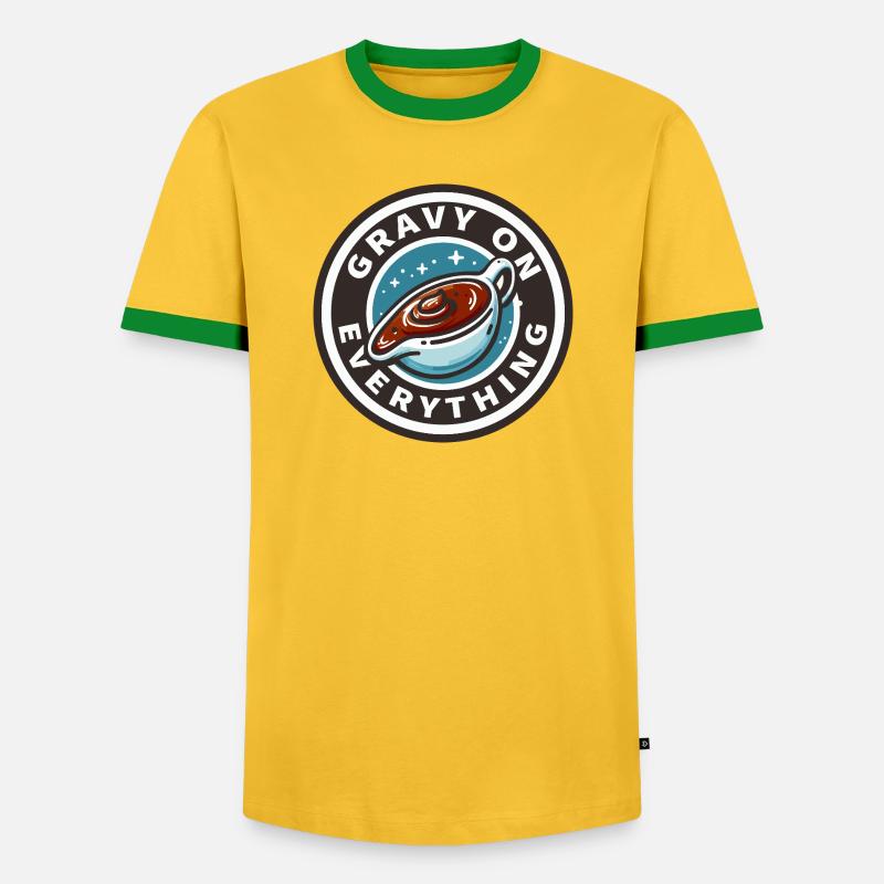 Gravy sauce patch on everything - Men's Ringer Shirt - yellow/green