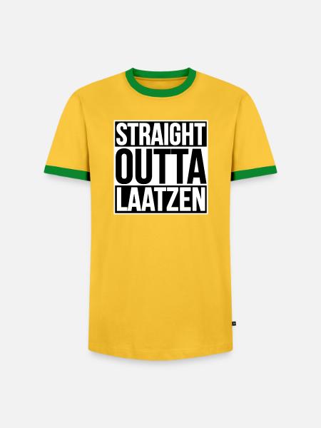 Straight Outta Laatzen - T-shirt contrasté Homme - jaune/vert