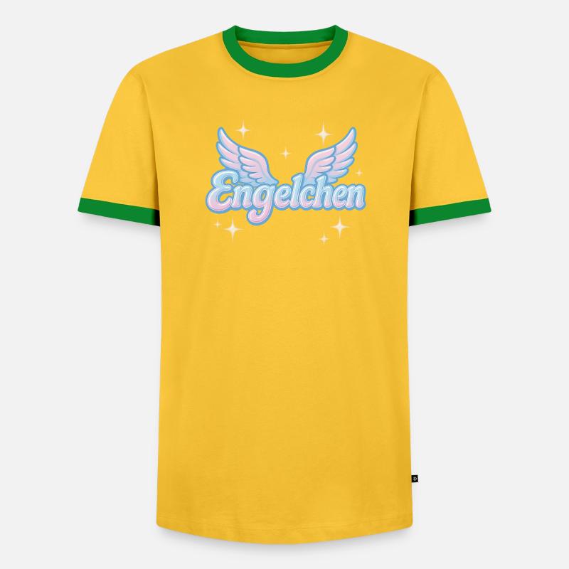 Engelchen / y2k statement spitzname design - Männer Kontrast-T-Shirt - Gelb/Grün 
