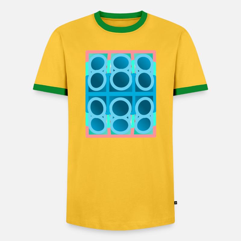 blue pattern, graphic art - Men's Ringer Shirt - yellow/green 