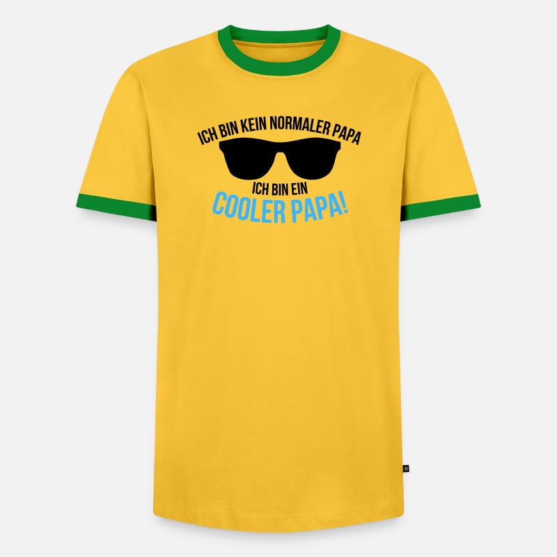 Ich bin ein cooler Papa Spruch - Männer Kontrast-T-Shirt - Gelb/Grün