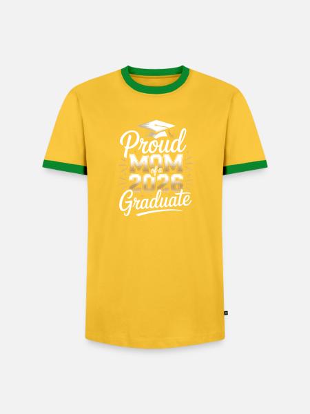 Stolze Mutter des Absolventen 2026 - Männer Kontrast-T-Shirt - Gelb/Grün