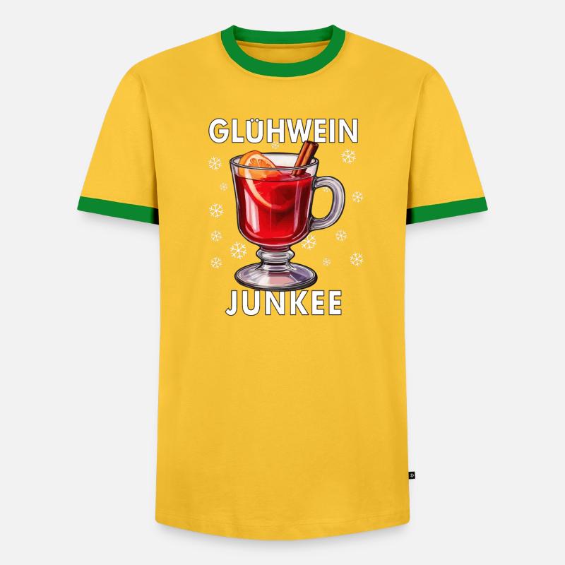 MULLED WINE JUNKEE - Men's Ringer Shirt - yellow/green
