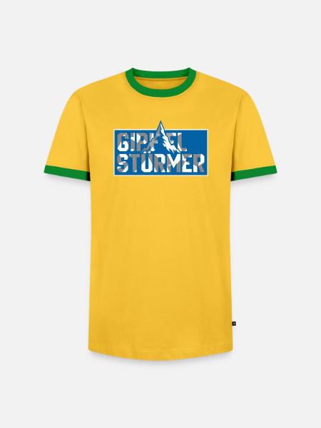 Gipfel Sturmer Bergtop Logo - Männer Kontrast-T-Shirt - Gelb/Grün