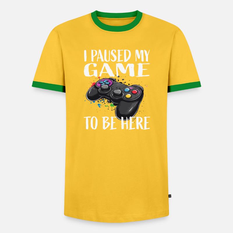 Spielpause Controller Spruch - Men's Ringer Shirt - yellow/green