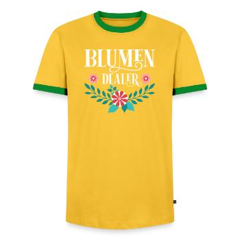 Garden Gardening Hobby Gardener Allotment Garden Funny - Men's Ringer Shirt - yellow/green  - Front - AI Model Female 172 light (172cm) & AI Model Male 178 dark (178cm)