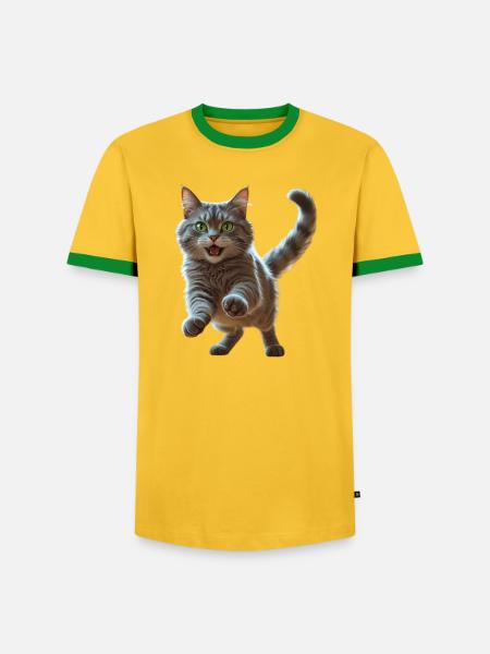 feline - Men's Ringer Shirt - yellow/green