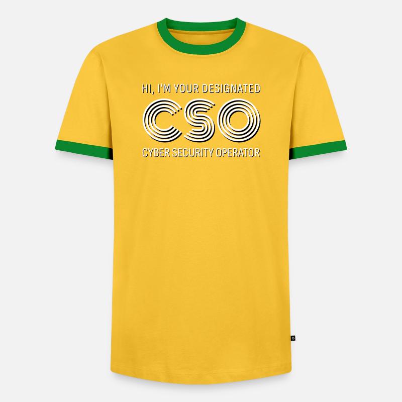 CSO Cyber Security Operator - Men's Ringer Shirt - yellow/green 