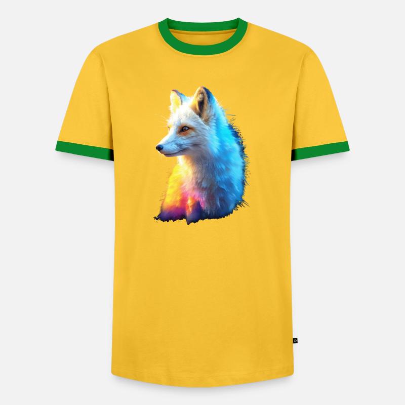 Polarfuchs Schneefuchs Eisfuchs Süßer Weißer Fuchs - Männer Kontrast-T-Shirt - Gelb/Grün