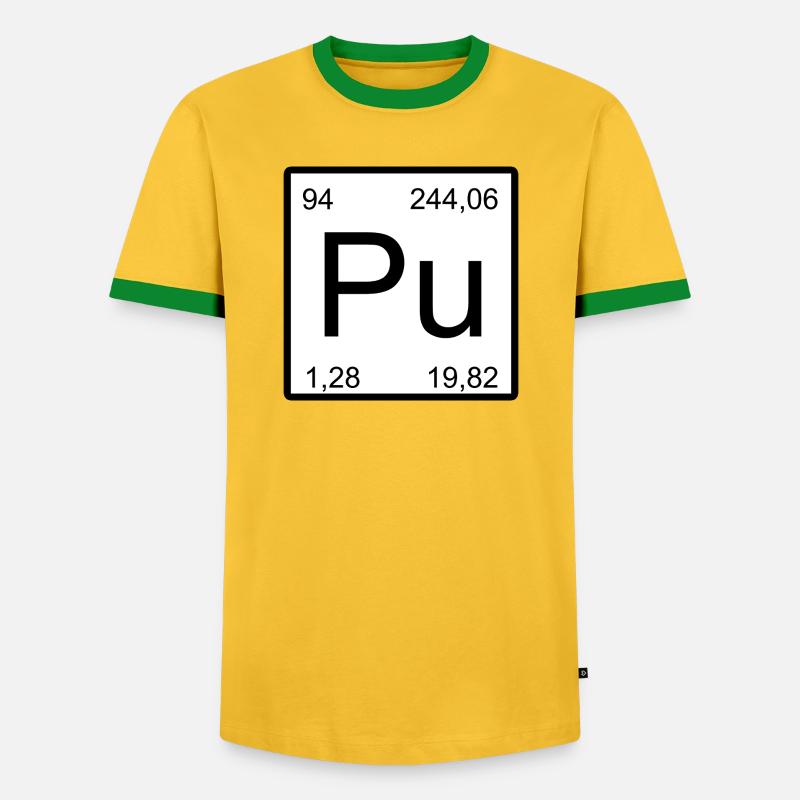 Pu Plutonium Element Design - Men's Ringer Shirt - yellow/green 