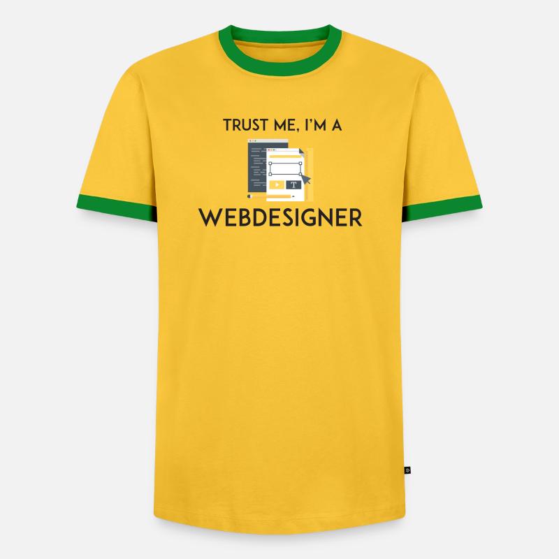 Vertrau mir, ich bin Webdesigner - Männer Kontrast-T-Shirt - Gelb/Grün 