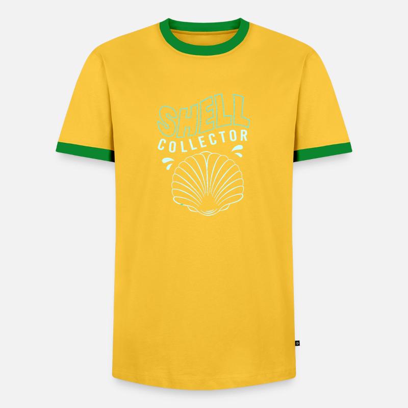 Shell collector shell - Men's Ringer Shirt - yellow/green 