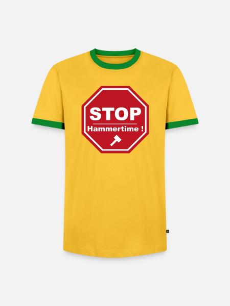 stop hammertime - T-shirt contrasté Homme - jaune/vert