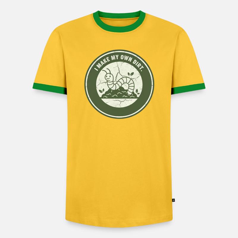 Wurmkompost: Eigenständige Erde - Männer Kontrast-T-Shirt - Gelb/Grün