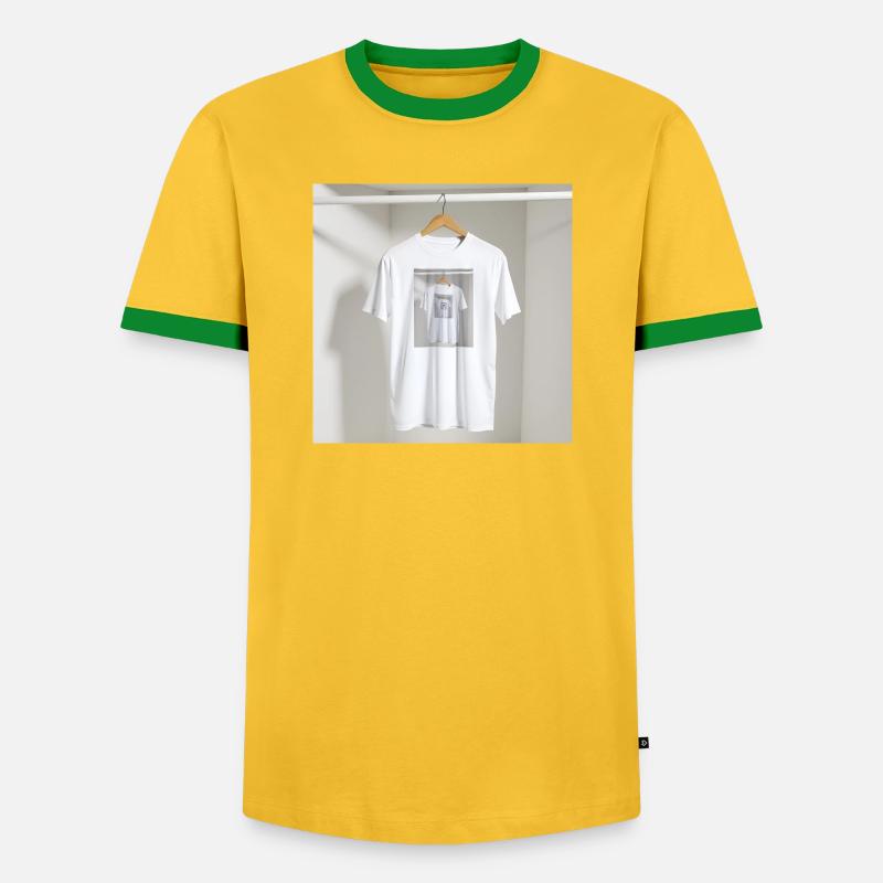 Framed Reflection Tee - Men's Ringer Shirt - yellow/green 