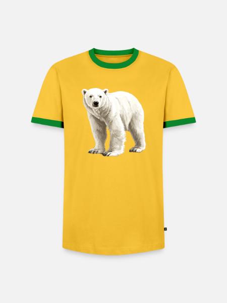 Arktischer Polarbaer Illustration - Männer Kontrast-T-Shirt - Gelb/Grün