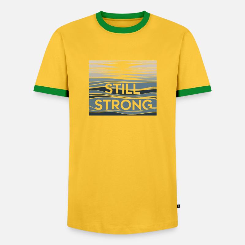 Still Strong Wave Pattern - Men's Ringer Shirt - yellow/green
