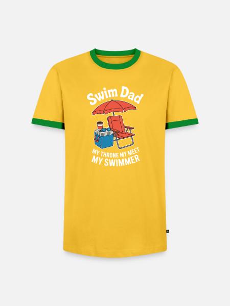Schwimmen Sprüche Lustiges Schwimmen Geschenk - Männer Kontrast-T-Shirt - Gelb/Grün
