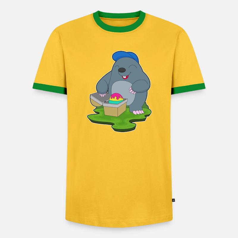 Mole Easter Easter Egg - Men's Ringer Shirt - yellow/green 