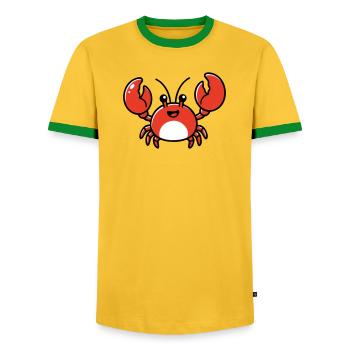 Club de fans humains IA - T-shirt contrasté Homme - jaune/vert  - Devant - AI Model Female 172 light (172cm) & AI Model Male 178 dark (178cm)