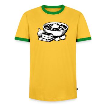Borsch - Männer Kontrast-T-Shirt - Gelb/Grün  - Vorne - AI Model Female 172 light (172cm) & AI Model Male 178 dark (178cm)