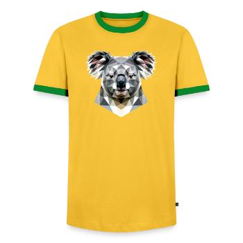 Koala Bear Australia Koala Bear Cute Koala Bears - Men's Ringer Shirt - yellow/green  - Front - AI Model Female 172 light (172cm) & AI Model Male 178 dark (178cm)