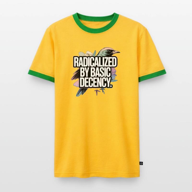 Radicalized by Basic Decency Statement Männer Kontrast-T-Shirt