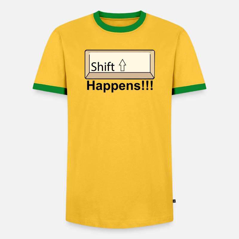 Shift Key Minimal Keyboard Design - Männer Kontrast-T-Shirt - Gelb/Grün 