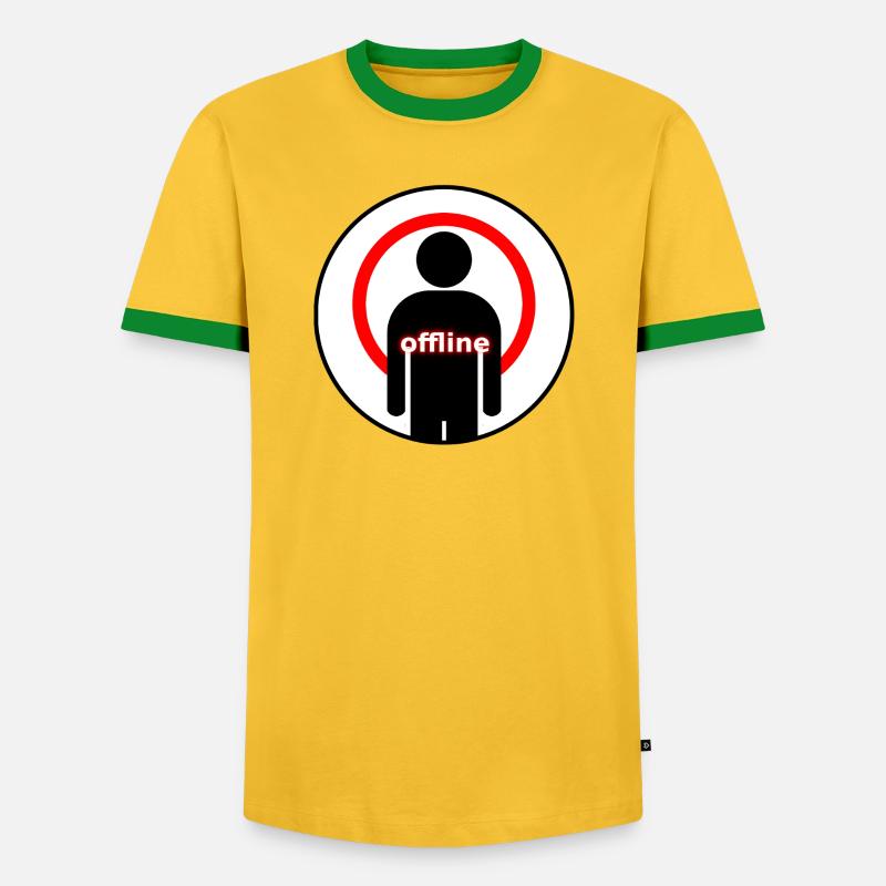 Offline Mode Introvert Signal Lost - Männer Kontrast-T-Shirt - Gelb/Grün 