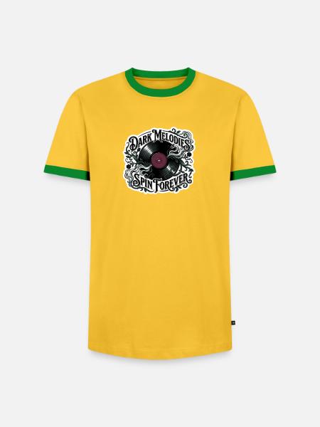 Dark Melodies Spin Forever - Men's Ringer Shirt - yellow/green