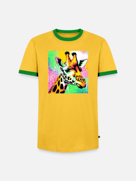 giraffe - Men's Ringer Shirt - yellow/green