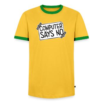 Computer Says No Lustig Programmierer Nerd Technik - Männer Kontrast-T-Shirt - Gelb/Grün  - Vorne - AI Model Female 172 light (172cm) & AI Model Male 178 dark (178cm)