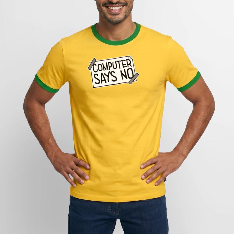 Computer Says No Lustig Programmierer Nerd Technik Männer Kontrast-T-Shirt