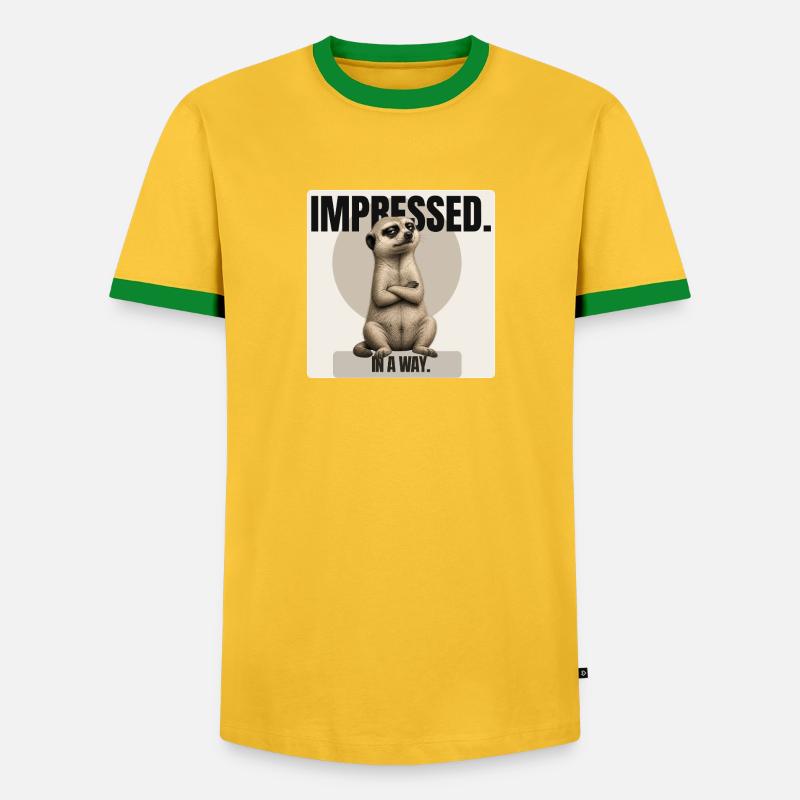 Impressionné. – Conception sarcastique de suricates - T-shirt contrasté Homme - jaune/vert