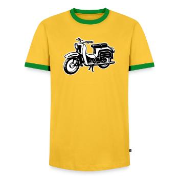 Schwalbe - two-tone - Men's Ringer Shirt - yellow/green  - Front - AI Model Female 172 light (172cm) & AI Model Male 178 dark (178cm)