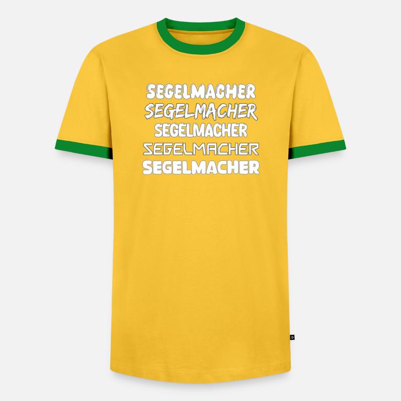 Segelmacher - Männer Kontrast-T-Shirt - Gelb/Grün