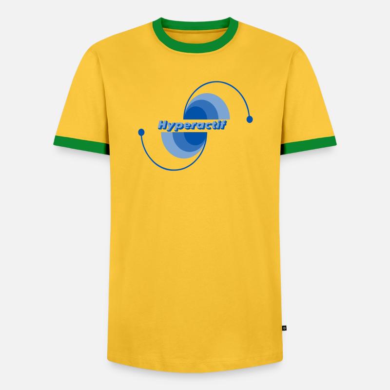 Hyperactive - Men's Ringer Shirt - yellow/green 