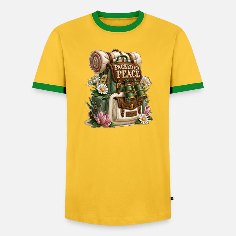 Packed for Peace Hiking Backpack - Men's Ringer Shirt - yellow/green
