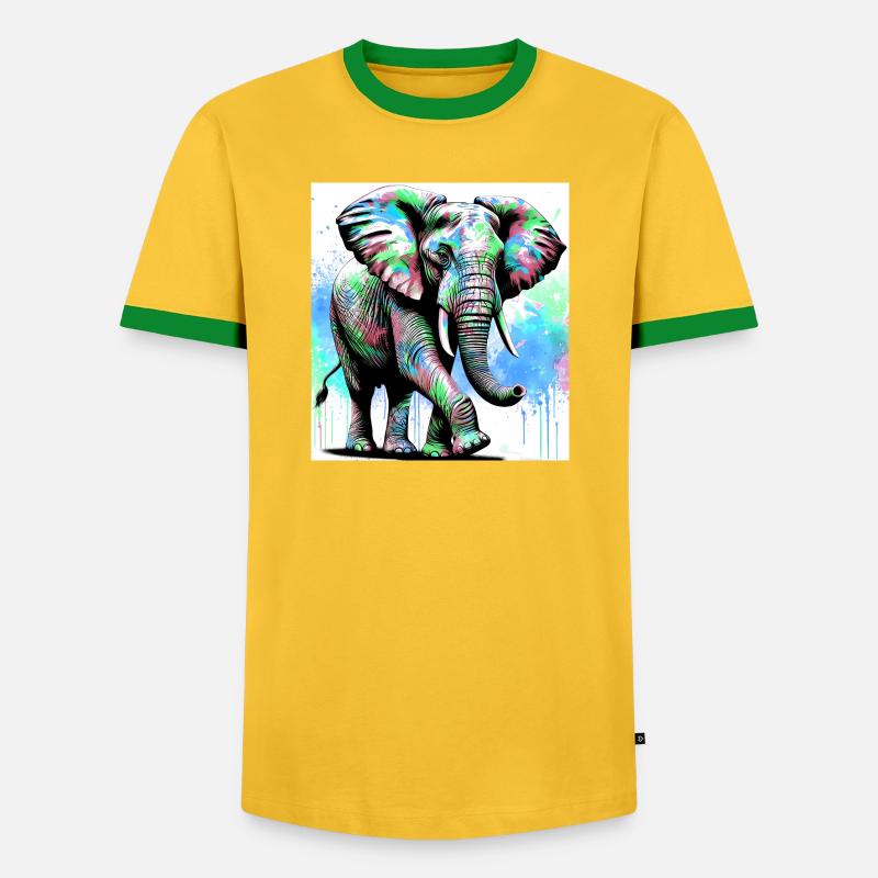 elephant - Men's Ringer Shirt - yellow/green