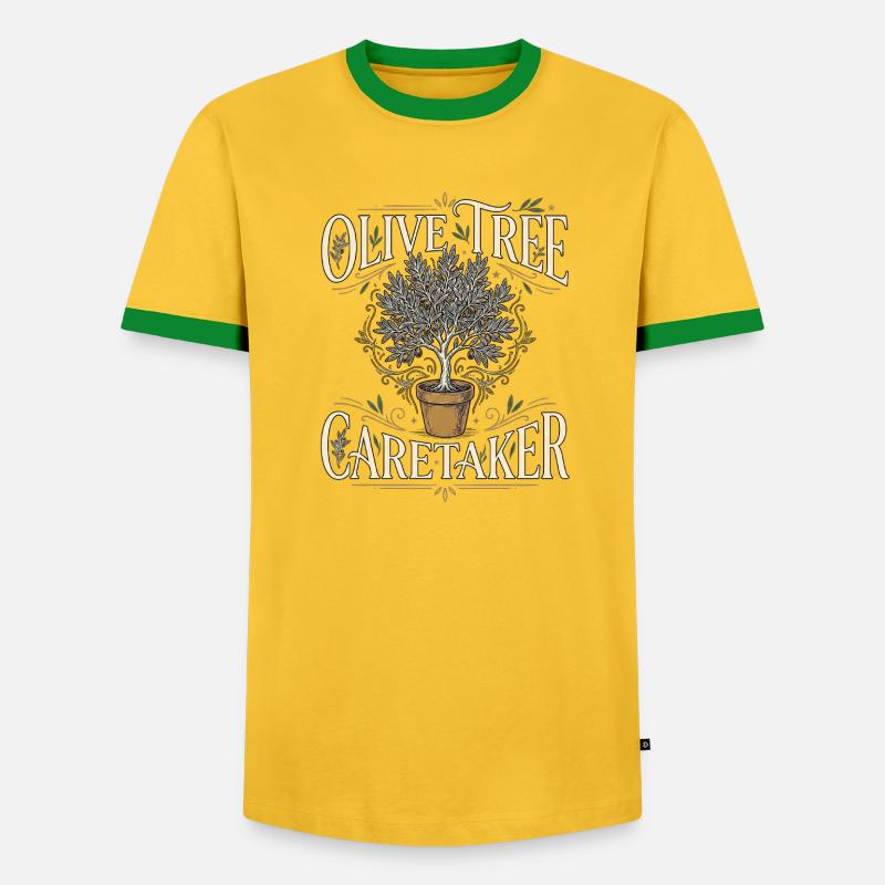 Olive Tree - Männer Kontrast-T-Shirt - Gelb/Grün 
