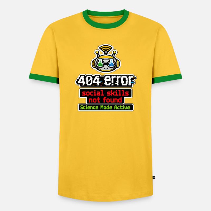 Science Bot: Active Mode - Men's Ringer Shirt - yellow/green