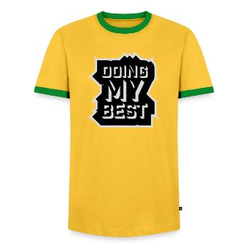 Doing My Best Lustig Ehrlich Motivational Spruch - Männer Kontrast-T-Shirt - Gelb/Grün  - Vorne - AI Model Female 172 light (172cm) & AI Model Male 178 dark (178cm)