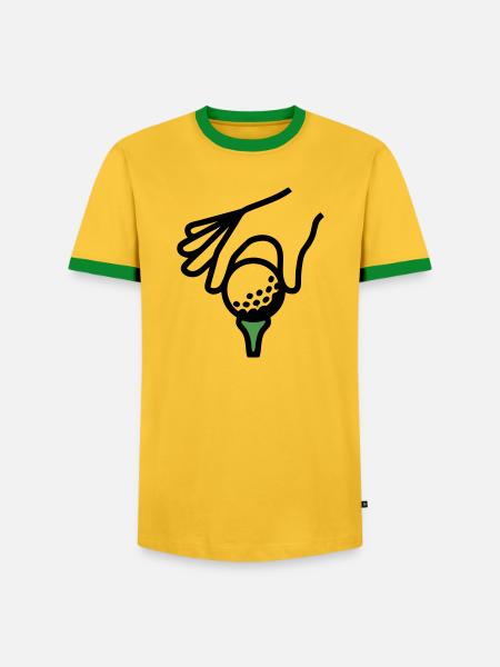 Golfball Abschlag Tee Golfsport Golfclub Golfer - Männer Kontrast-T-Shirt - Gelb/Grün 