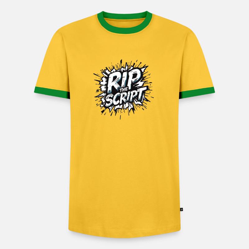 Rip the Script Burst - Men's Ringer Shirt - yellow/green
