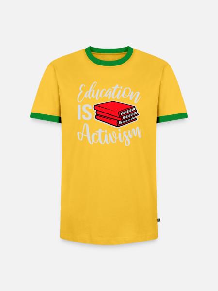 Education Is Activism Bildung Aktivismus Statement - Men's Ringer Shirt - yellow/green